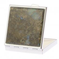 Таблетница на 4 отделения камень лабрадор цвет серебро