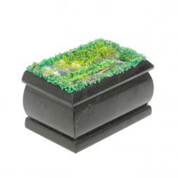 Шкатулка "Летний пейзаж" змеевик каменная крошка 10х6,5х6 см