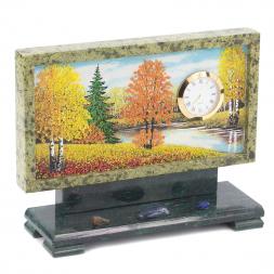 Часы с рисунком "Осень" змеевик