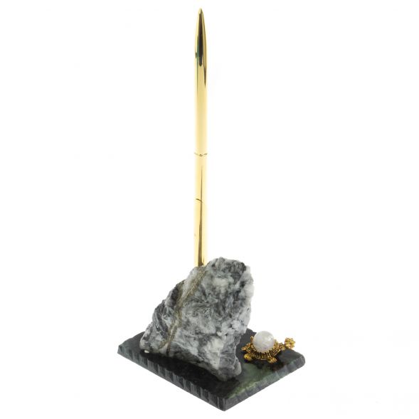 Подставка под ручку &amp;quot;Скала&amp;quot; магнезит змеевик 128859