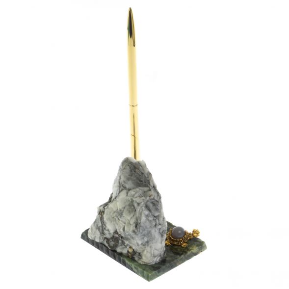 Подставка под ручку &amp;quot;Скала&amp;quot; магнезит змеевик 128859