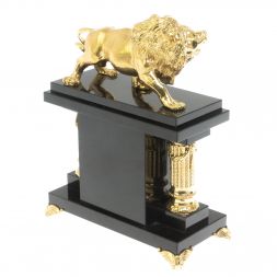 Часы "Лев" из малахита