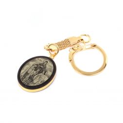 Брелок-кулон оберег "Вера, Надежда. Любовь и их мать София" камень обсидиан