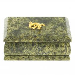 Шкатулка "Ларец" из змеевика 12х7,5х6 см