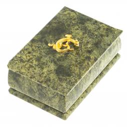 Шкатулка "Ларец" из змеевика 12х7,5х6 см