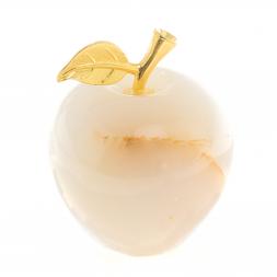 Сувенир "Яблоко" из белого оникса 7х9 см (3)