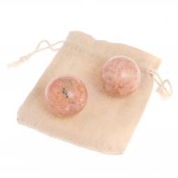 Шары для массажа 3,5 см из розового мрамора 2 шт
