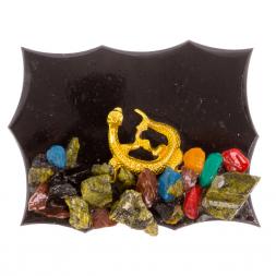 Магнит "Ящерица" змеевик круглая