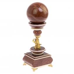 Часы антистресс "Шар на слоне" из лемезита 10,5 см