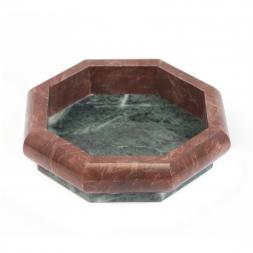 Пепельница каменная из лемезита и змеевика