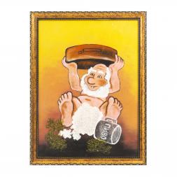 Картина "Банька" багет 36х46 см из каменной крошки