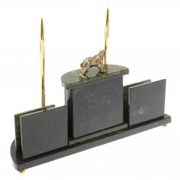 Письменный прибор "Медведь" из змеевика