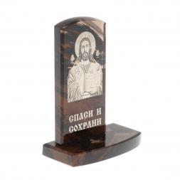Икона настольная "Спаситель" камень обсидиан