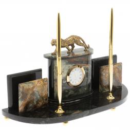 Настольный прибор "Гепард" из офиокальцита