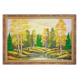 Картина "Осенний пейзаж" багет 46х66 см, каменная крошка
