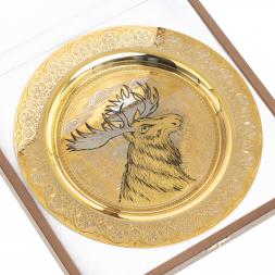 Тарелка с гравюрой "Лось" 22,5 см Златоуст