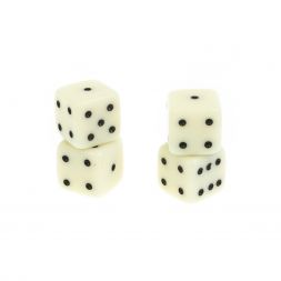 Кубики игральные 1 см набор 4 шт белые