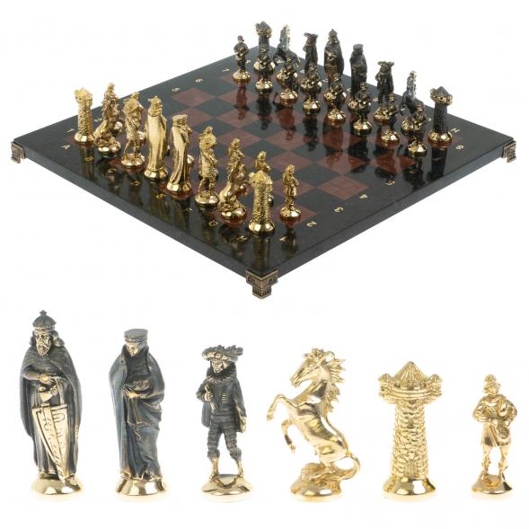 Шахматы &amp;quot;Средневековье&amp;quot; доска 40х40 см из змеевика и лемезита 118063