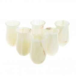 Набор стаканов 6 шт из оникса в футляре 7,5х12 см (3х5)