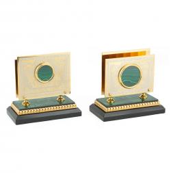 Настольный набор "Лев" малахит долерит