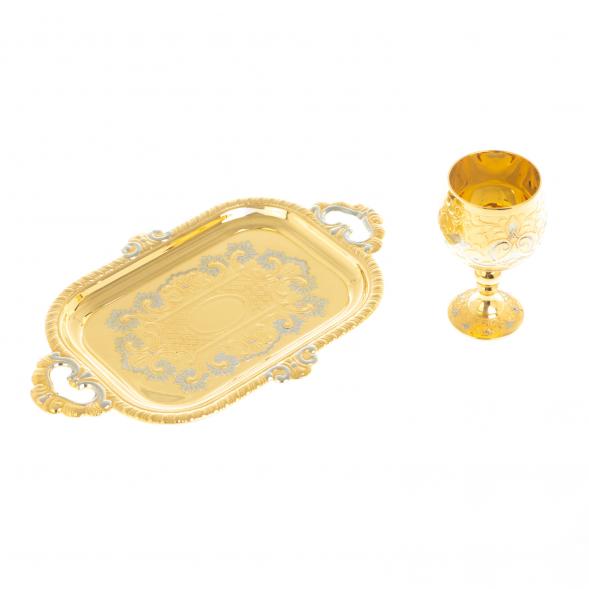 Рюмка на подносе &amp;quot;Узор&amp;quot; 50 мл Златоуст 128094