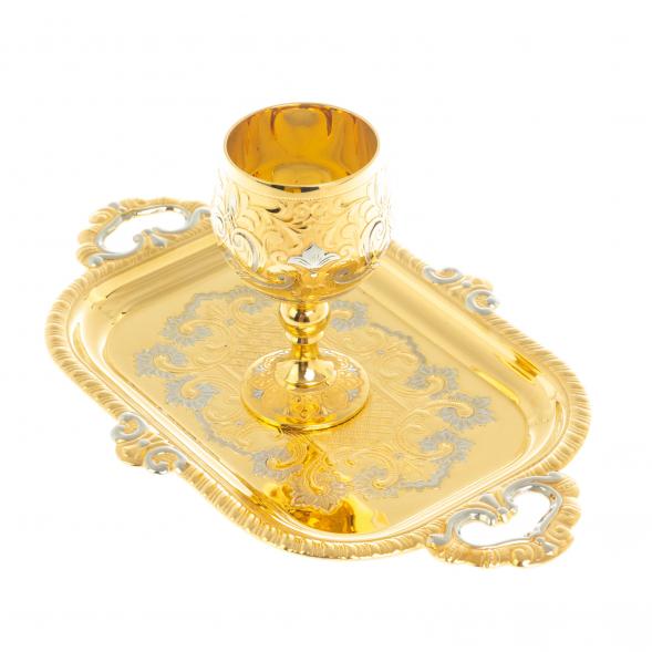 Рюмка на подносе &amp;quot;Узор&amp;quot; 50 мл Златоуст 128094