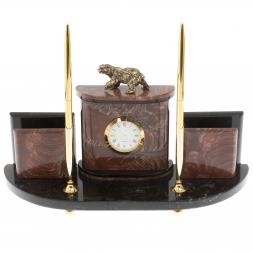 Настольный прибор "Медведь" из лемезита