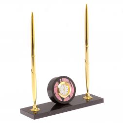 Часы с двумя ручками камень родонит