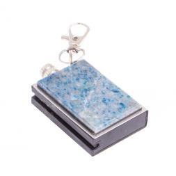 Брелок огниво "Вечная спичка" с накладкой из иркутского лазурита 2,8х1,3х5 см