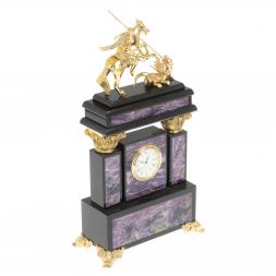 Каминные часы из чароита "Георгий Победоносец"