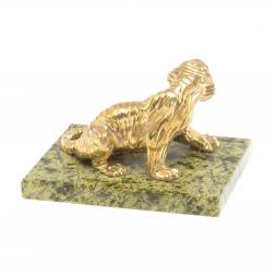 Статуэтка из бронзы "Тигр сидит" змеевик