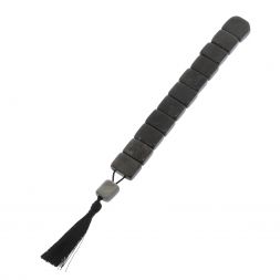 Четки из серого обсидиана перекидные 12 зерен с кисточкой