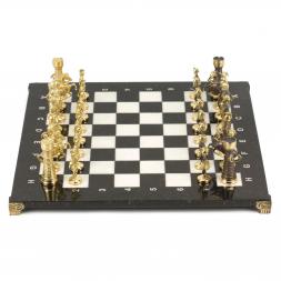 Настольные шахматы "Римские" бронза мрамор 40х40 см