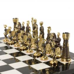 Настольные шахматы "Римские" бронза мрамор 40х40 см