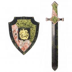 Сувенир из камня "Щит и меч" с креплением на стену