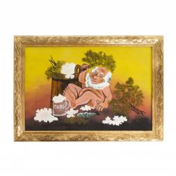 Картина из каменной крошки "Банька" багет 49х69 см