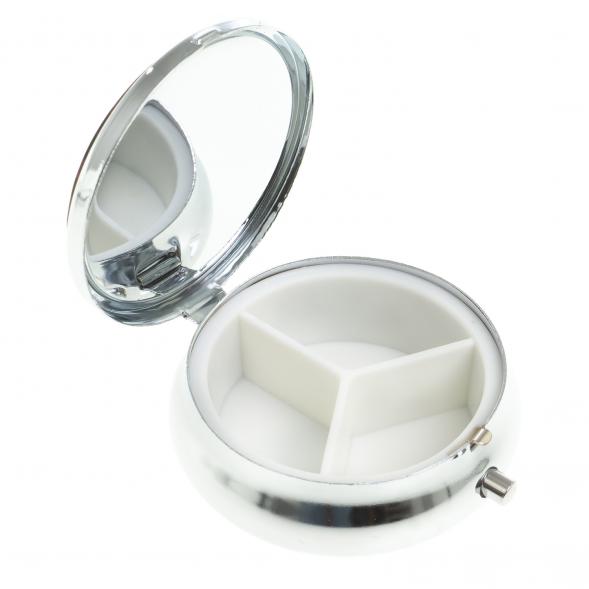 Таблетница на 3 отсека камень лазурит иркутский цвет серебро 123211