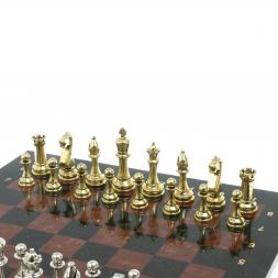 Шахматы турнирные "Стаунтон" доска 40х40 камень лемезит