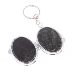 Складное зеркало брелок актинолит овальное