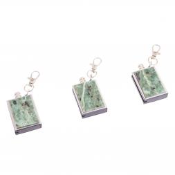 Брелок огниво "Вечная спичка" с накладкой из камня офит 2,8х1,3х5 см