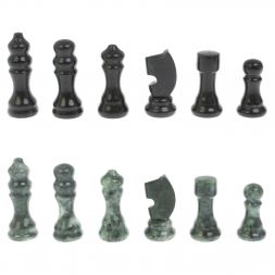 Шахматы "Турнирные" с багетом змеевик гранит