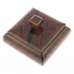 Шкатулка квадратная из коричневого обсидиана 9х9х7 см