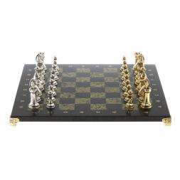 Шахматы турнирные "Стаунтон" доска 40х40 см камень змеевик