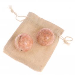 Шары для массажа 4 см из розового мрамора 2 шт