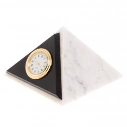 Часы настольные "Пирамида" мрамор долерит 11,5х11,5 см