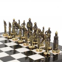 Шахматы "Русские" с бронзовыми фигурами 40х40 см
