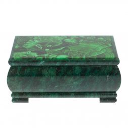 Шкатулка с иллюстрацией под малахит 18х10х8,5 см