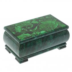 Шкатулка с иллюстрацией под малахит 18х10х8,5 см