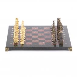 Шахматы с бронзовыми фигурами "Спарта" камень креноид 40х40 см
