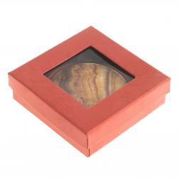 Зеркало круглое из камня оникс цвет золото